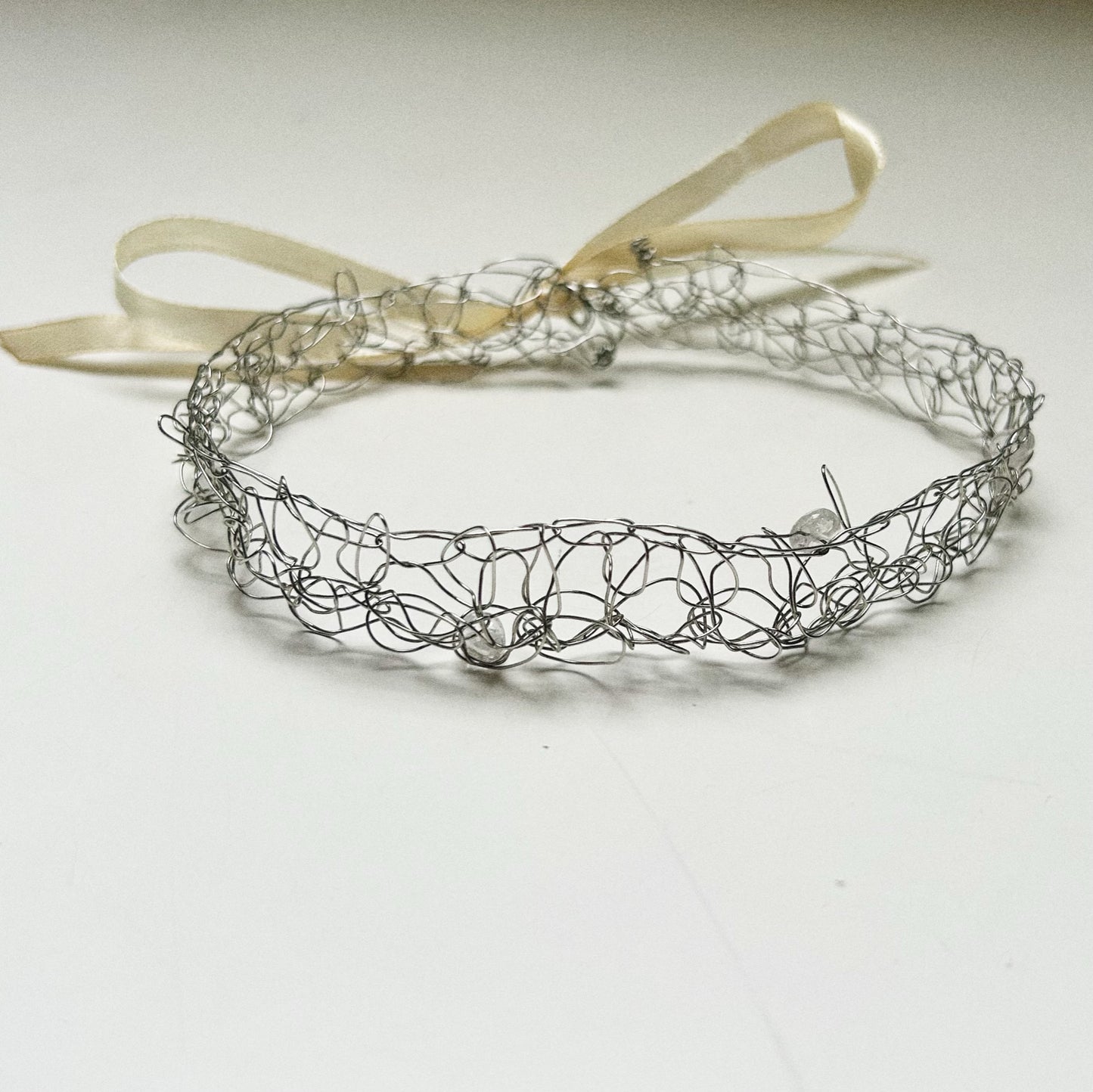 Beaded Choker 003 Silver