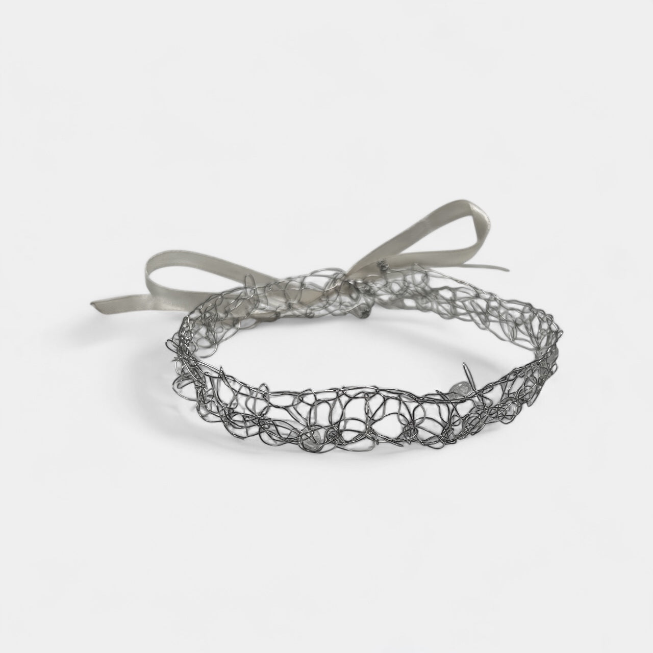 Beaded Choker 003 Silver