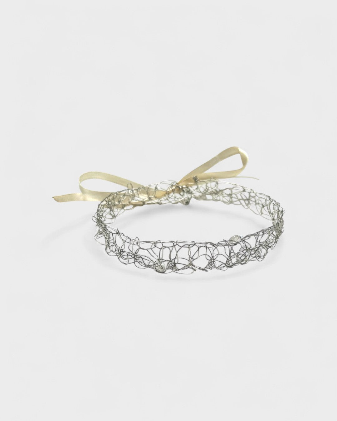 Simple Beaded Choker - Silver